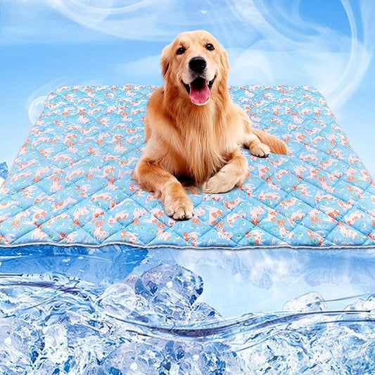 Dog Cooling Mat, Cooling Blanket for Dogs Bed Cover, Ice Silk Cool Pad for Dogs Furniture Protector, Premium Soft Washable...