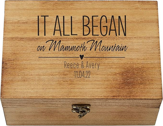 Let's Make Memories Personalized Wooden Keepsake Box With Hinged Lid - Wood Memento Box - Decorative Storage - Home Decor...