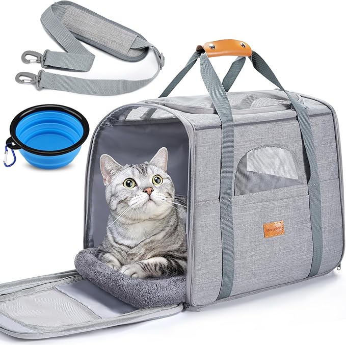 Morpilot Pet Travel Carrier Bag, Soft-Sided Dog Carrier Cat Carrier Pet Carrier, for Large Cats and Medium Puppies up to 2...