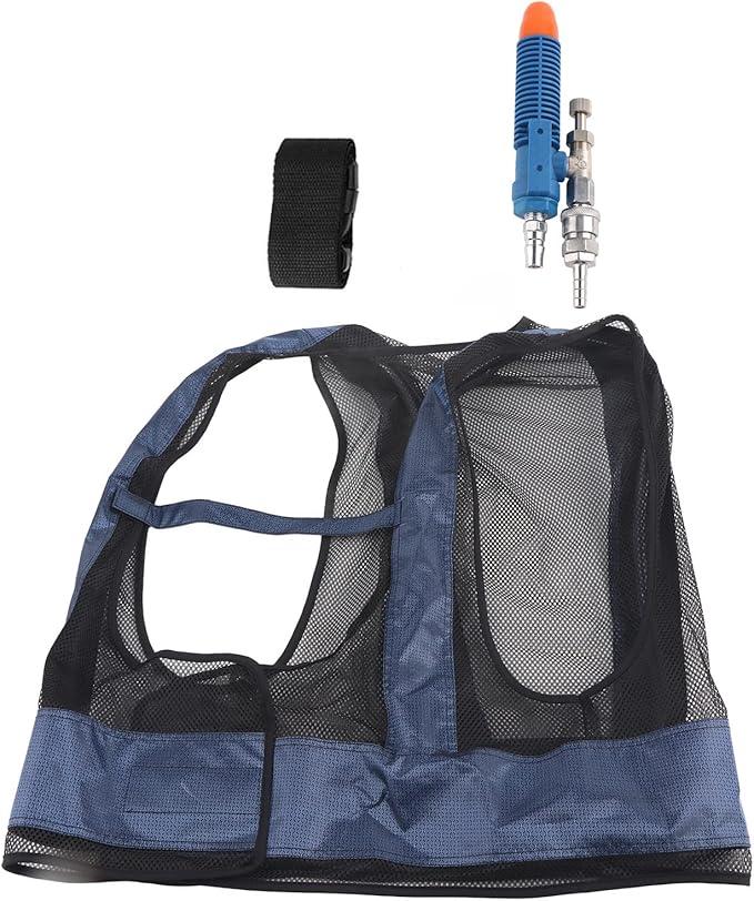 Garosa Adult Cooling Vest with Adjustable Vortex Tube Technology, Compressed Air Powered, Blue, Cotton and Oxford Fabric, ...