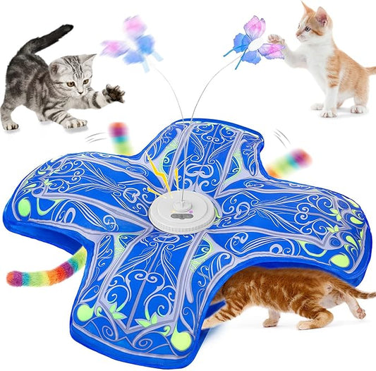 Qraxond Interactive Cat Toys for Indoor Cats,[Newly Upgraded] Rechargeable Touch Activated Hide and Seek Kitten Toys for B...