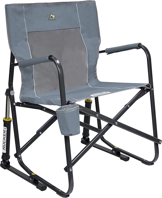 GCI Outdoor Freestyle Rocker Camping Chair | Portable Folding Rocking Chair with Solid, Durable Armrests, Drink Holder & C...