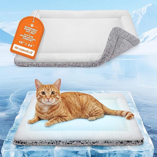 Dog Cooling Mat, Self Warming Cat Bed, Reversible Warm & Cooling Cat Bed, Winter Warm Cat Pad & Summer Cooling Cat Mat for...