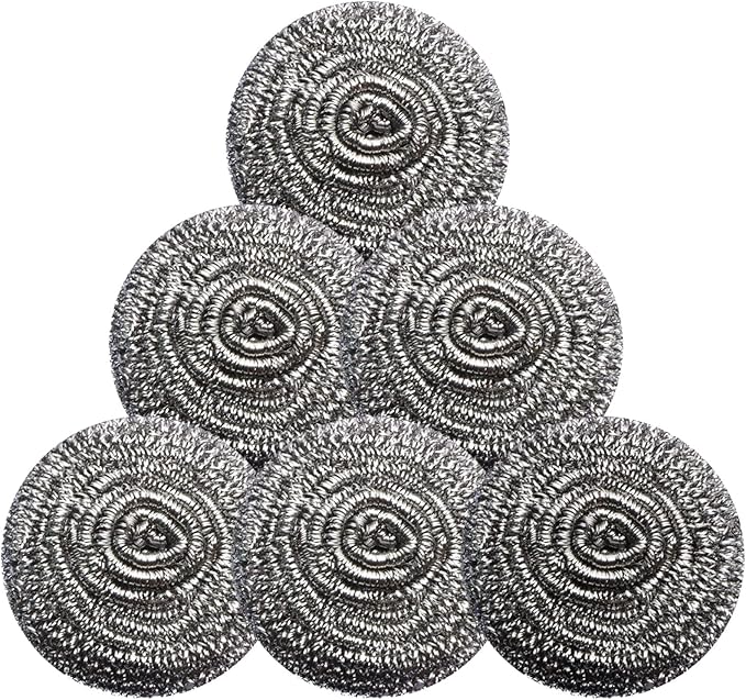 GUEICN Stainless Steel Scrubber Scrubbing Scouring Pad Sponges Clean Pot Pan and Steel Wool for Kitchen Bathroom