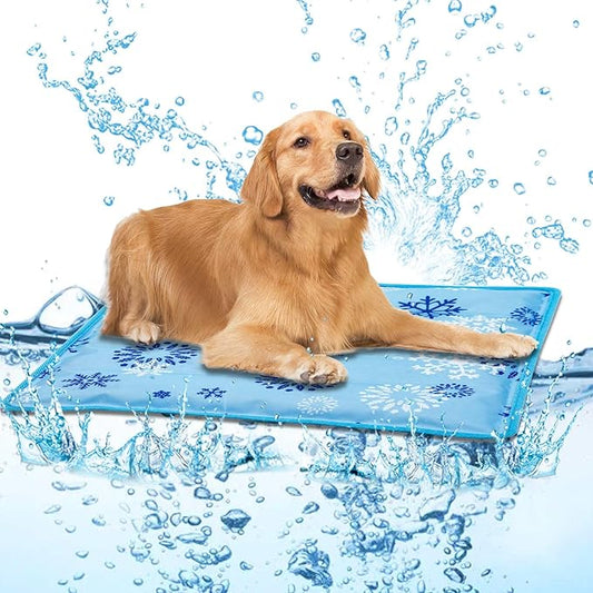 aingycy Dog Cooling Mat Water Injection Pet Cool Pads Dogs & Cats Pet Cooling Blanket for Outdoor Car Seats Beds (Azure, 3...