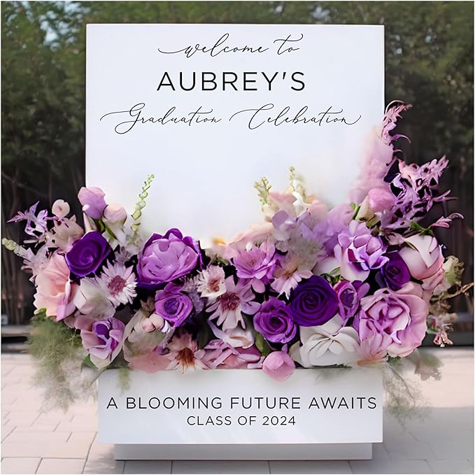 Welcome to The Graduation Celebration Flower Box Welcome Sign, Graduation Party Decorations 2025, Personalized Graduate Vi...