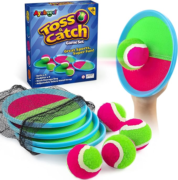 Ayeboovi Toss and Catch Ball Game Outdoor Toys for Kids Yard Games Beach Toys Outside Games for 3 4 5 6 7 8 9 10 Year Old ...