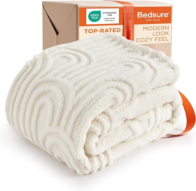 Bedsure GentleSoft Cozy Throw Blanket for Couch - Soft Summer Boho Blankets for Women, Fuzzy Fleece Throw for Beds, Boho H...