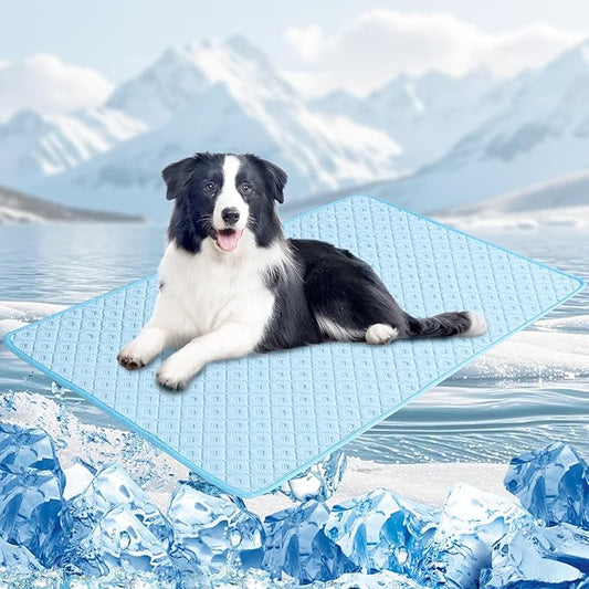 Upgraded Dog Cooling Mat for Medium Dogs Cats,Q-Max>0.45 Chill Cool Fiber Rapid Cooling,Breathable Non-Slip Crate Pad,Port...