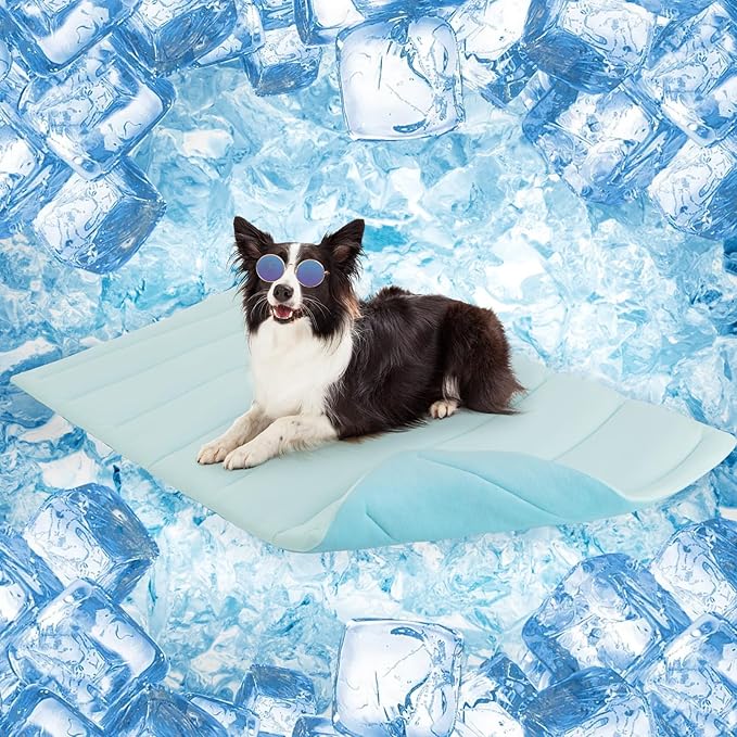 SCENEREAL Dog Cooling Mat for Crate, Thicken Self-Cooling Dog Pad Reversible (Cool & Warm), 48"x28" Pet Cool Bed for M Lar...