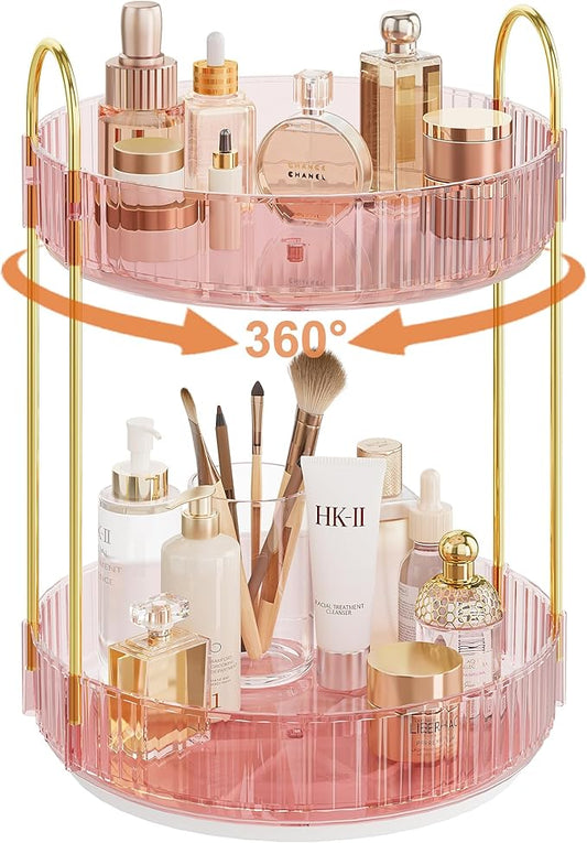 Rotating Makeup Organizer Countertop,Skincare Organizers,Spinning Perfume Tray Stand,Makeup Storage Organizer for Vanity,B...