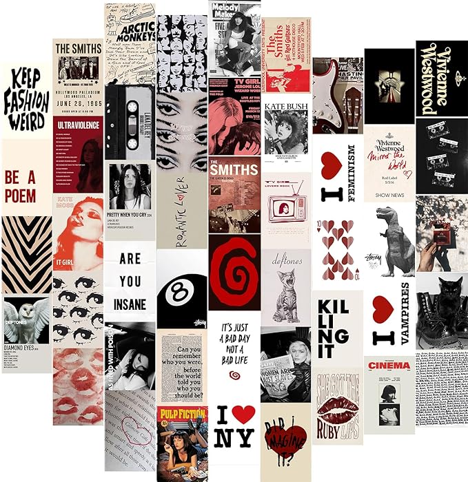 KBKBART 50Pcs Downtown Girl Room Decor, Y2k Wall Art Prints for Bedroom, Coquette Wall Collage Kit for Room Aesthetic, 4"x...