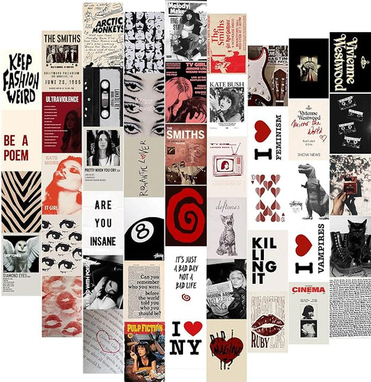 KBKBART 50Pcs Downtown Girl Room Decor, Y2k Wall Art Prints for Bedroom, Coquette Wall Collage Kit for Room Aesthetic, 4"x...
