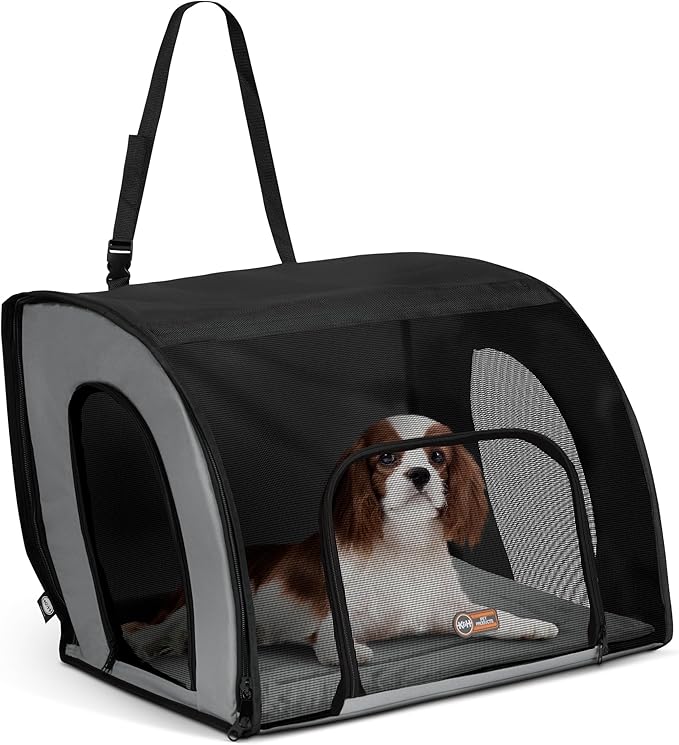 K&H Pet Products Enclosed Dog Car Seat, Travel Safety Carrier for Pets, Dog Travel Car Seat, Soft-Sided Covered Cat Carrie...