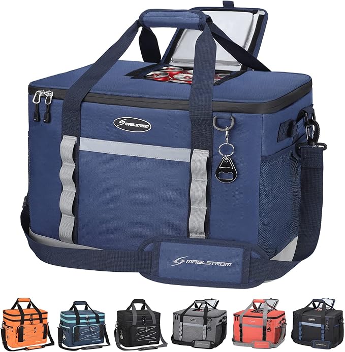 Maelstrom Collapsible Soft Cooler Bag,35/55/75 Cans Beach Cooler with Flip Top Lid, Ice Chest, Leakproof & Portable for Be...