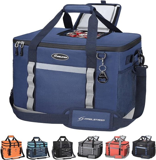 Maelstrom Collapsible Soft Cooler Bag,35/55/75 Cans Beach Cooler with Flip Top Lid, Ice Chest, Leakproof & Portable for Be...