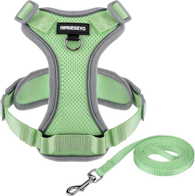 HIMNESEYO Small Dog Harness and Leash Set, No Pull Adjustable Pet Harness for Small Dogs, Breathable Mesh Rflective Dog Ve...