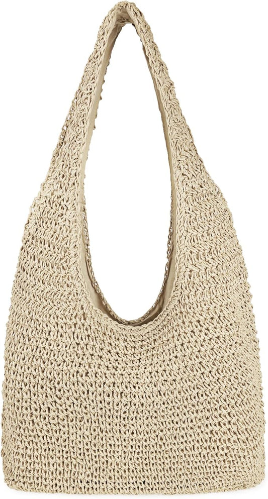 Youjaree Women Large Straw Beach Bag Handmade Woven Shoulder Bags Hobo Tote Handbag Purse for Summer