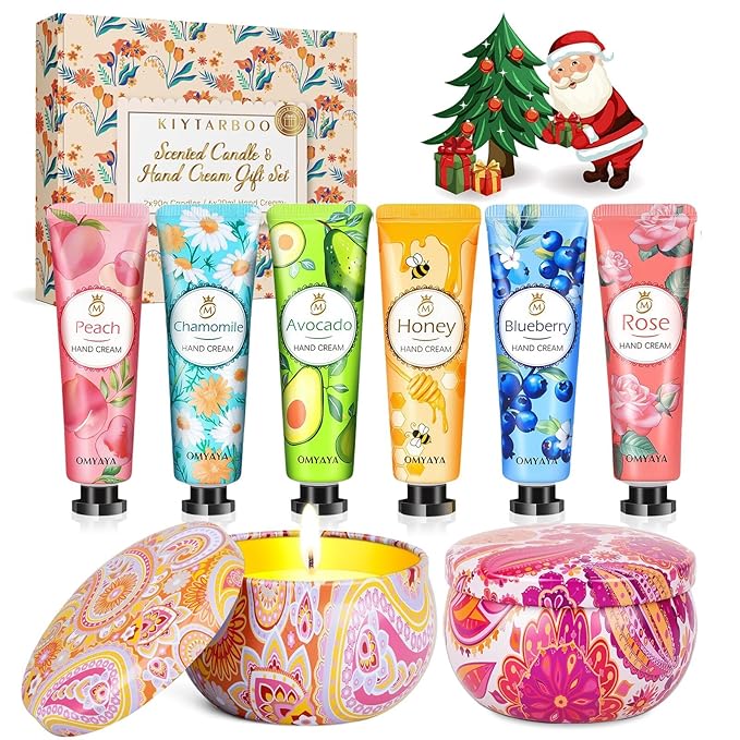 Valentine Gifts for Women, Teacher Appreciation Gift, Nurse Gifts, Unique Scented Candles & Hand Cream Lotion Set, Mother'...