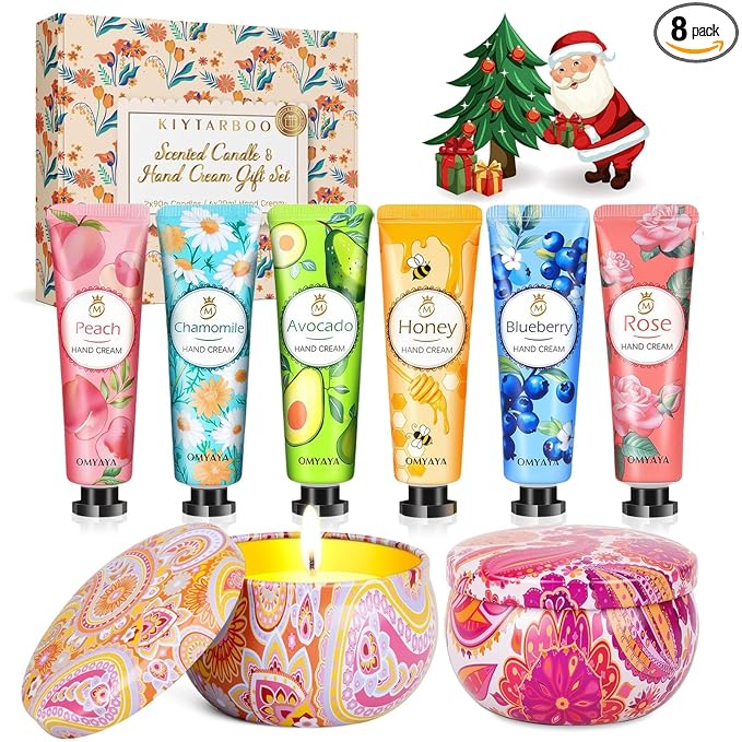 Candle Set, Gifts Set for Women, Teacher Appreciation Gift, Scented Candles & Hand Cream Lotion Set, Mother's Day Gift, Bi...