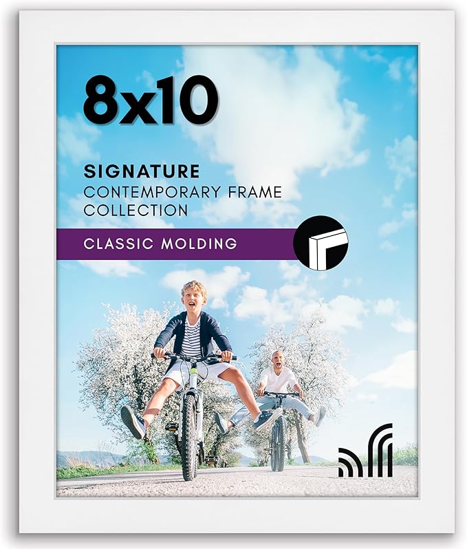 Americanflat 8x10 Picture Frame with Shatter-Resistant Glass - Signature Collection - Gallery-Style Frames Made of Enginee...