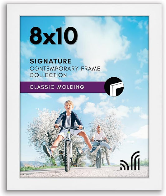 Americanflat 8x10 Picture Frame with Shatter-Resistant Glass - Signature Collection - Gallery-Style Frames Made of Enginee...