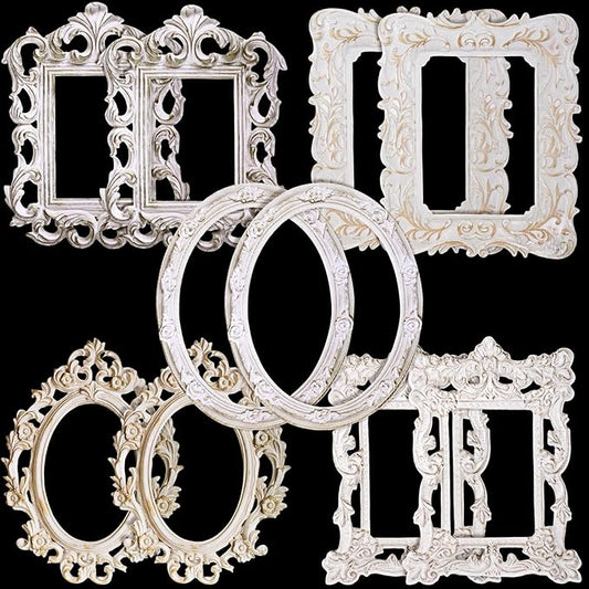 PAGOW 10pcs Vintage Frame Scrapbook Decoration, 5 Styles Relievo Paper Frames, Decorative Photo Frame Paper Craft Supplies...