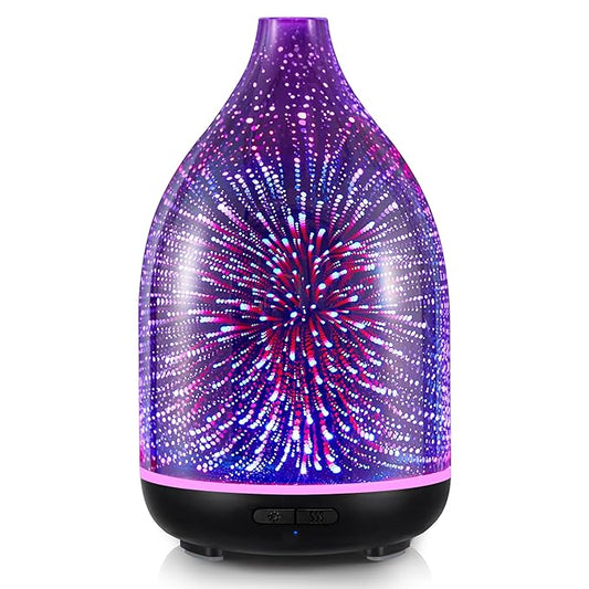 InnoGear Essential Oil Diffuser, 150ml Handmade 3D Glass Aromatherapy Defuser Air Difusor Ultrasonic Cool Mist Humidifier ...