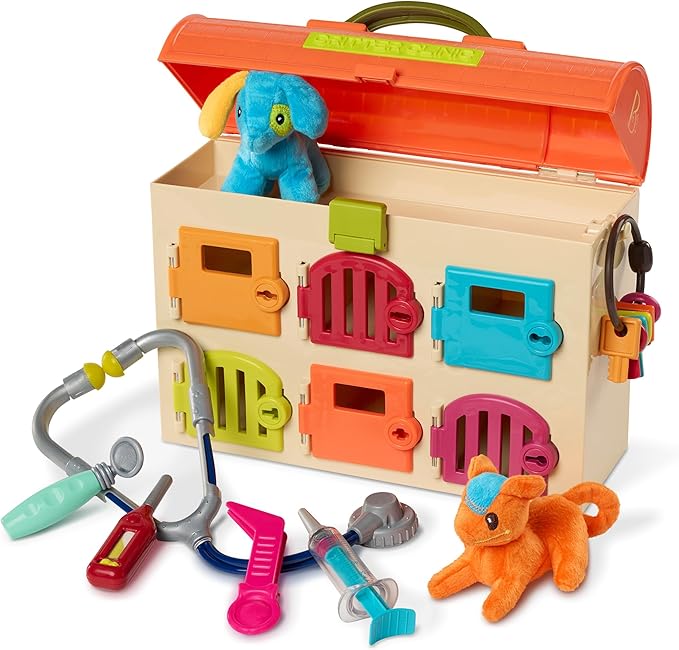B. toys – Critter Clinic Vet Set – Pretend Play Animal Hospital Toy for Toddlers & Kids – 14 Pieces Pet Care Set with Tool...