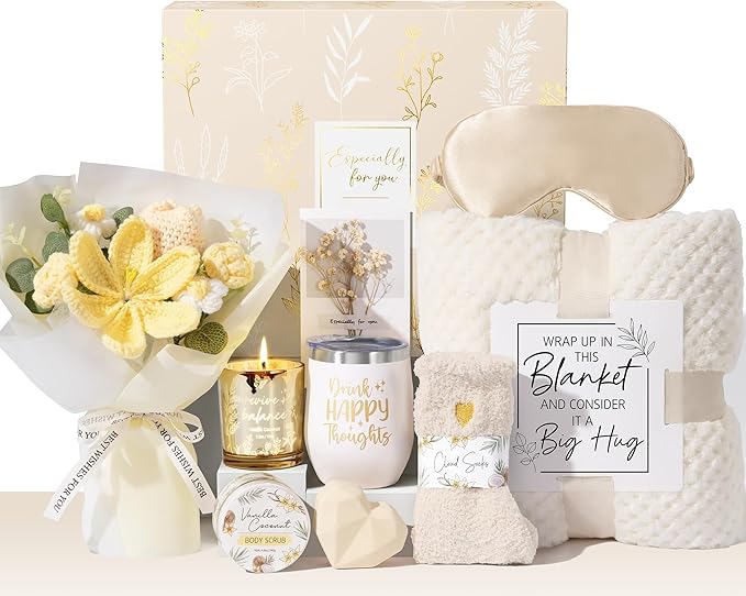 Mothers Day Birthday Gifts for Women Self Care Package Get Well Soon Gift Baskets, Thinking of You Sympathy Spa Gift Set ...