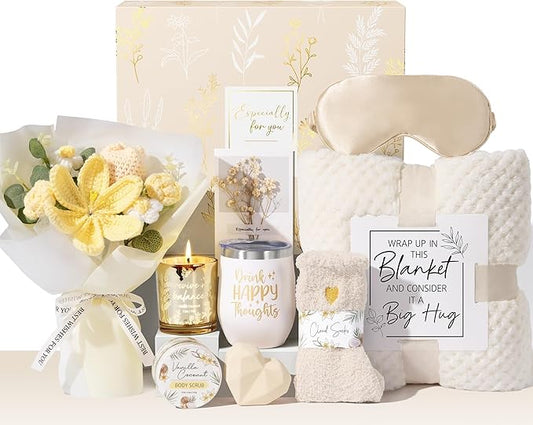 Mothers Day Birthday Gifts for Women Self Care Package Get Well Soon Gift Baskets, Thinking of You Sympathy Spa Gift Set ...