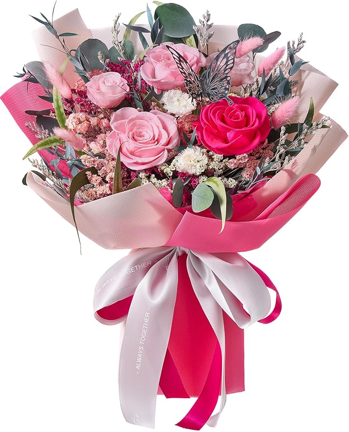 Polylove Flowers for Delivery Prime Forever Flowers Bouquet Preserved Roses Bouquet Flower Gift for Women Wife Mother Day ...