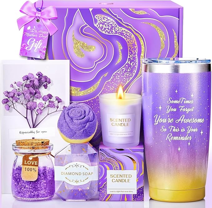 Birthday Gifts for Women, Mom, Wife, Girlfriend, Sister, Bestie - Mothers Day Gift for Mom Wife, Self Care Spa Gift Basket...