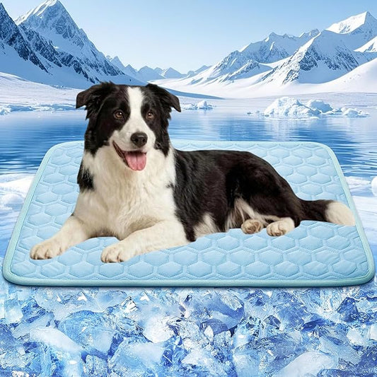 SISROL Dog Cooling Mat, Q-MAX>0.5 Chill Cool Fiber, Thicken Non-Slip Washable Pet Cooling Pad, Non-Toxic Portable Indoor &...