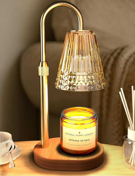 TATAANTY Candle Warmer Lamp with Timer Dimmable, Height-Adjustable Candle Warmer with 2 Bulbs, Melt Wax Warmer Lamp, House...