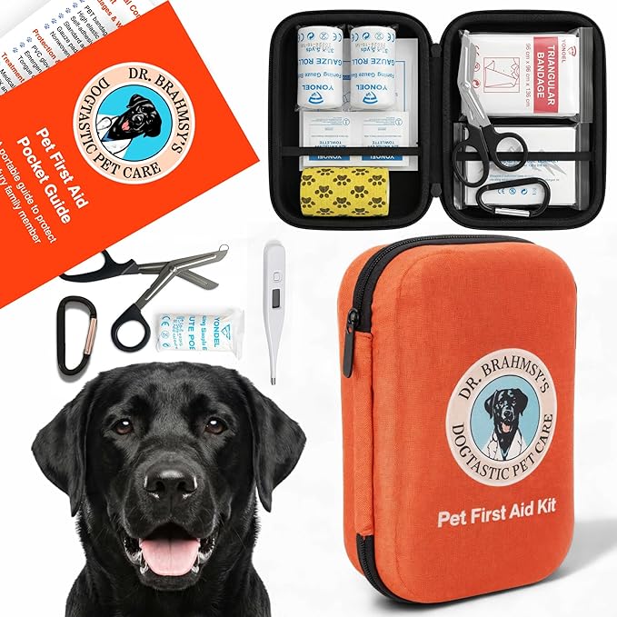 Dr Brahmsy’s Pet First Aid Kit for Dogs and Cats - Vet-Approved Essential Survival and Emergency Supplies for Home, Trave...