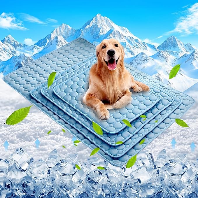 Coppthinktu Cooling Mat for Dogs Summer Dog Pad for Small Medium Large Dogs Cats, Pet Ice Silk Blankets Sleeping Mat, Outd...