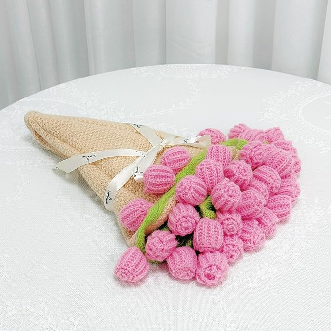 SoffMoiis Pink Rose Flowers Bouquet Blanket, Tulip Flower Throw Blankets, Romantic Gifts for Mom, Sister, Friend for Birth...