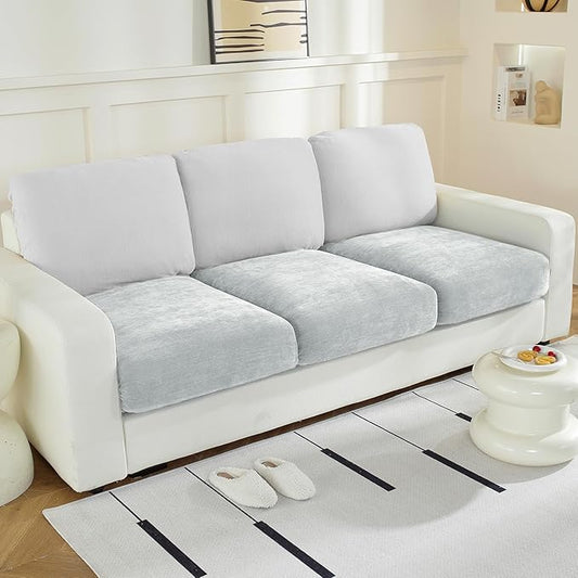 WEYOND Couch Cushion Covers Individual Large Super Stretch Chenille (Softer Version) Sofa Cushion Covers, Couch Seat Cover...