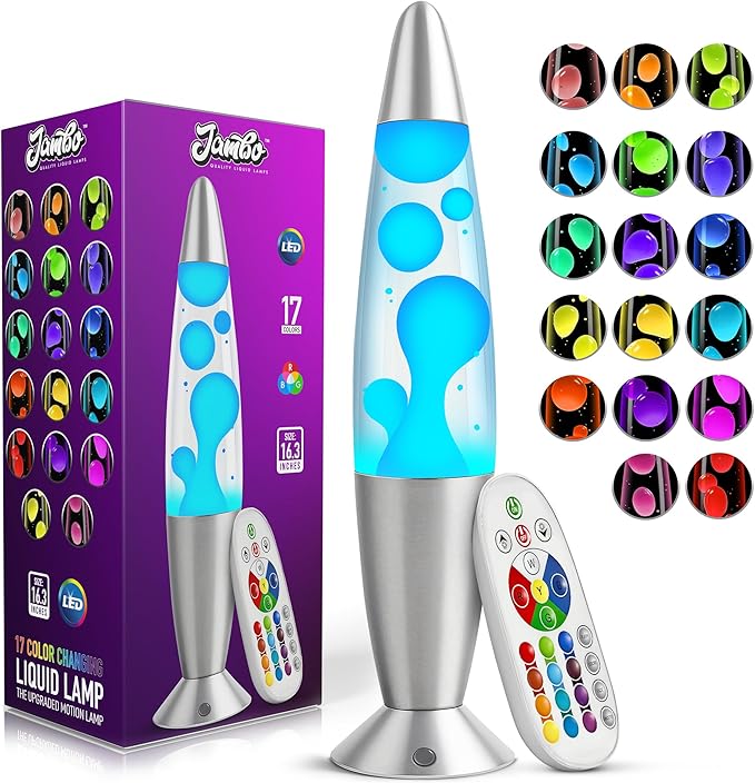 JAMBO 17-Color Changing LED Motion Lamp with Remote, 16" LED Light for Kids Teens and Adults, Night Light Nightlight, Magm...