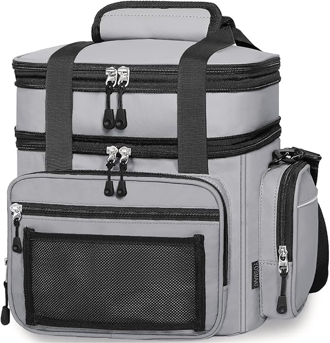 Expandable Lunch Box Cooler Bag - Insulated Heavy Duty Lunch Bag for Men Women - Large Lunchbox for Adults Work Outside Pi...