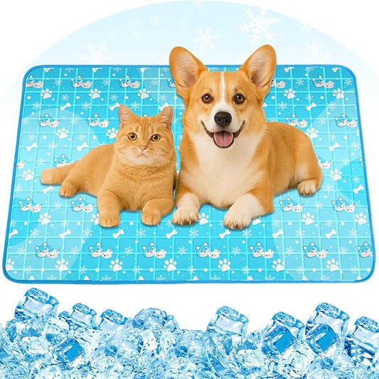 Yoheueoa Dog Cooling Mat, Pet Cooling Mat with Non-Toxic Solid Gel, Self-Cooling Pad for Dogs, Waterproof, Durable Cooling...