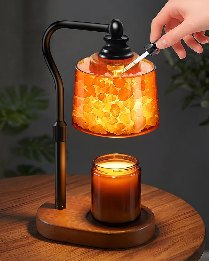 CaHomet 3-in-1 Candle Warmer Lamp with Timer Dimmable, Himalayan Salt Lamp & Passive Diffuser, Gifts for Women, House Warm...