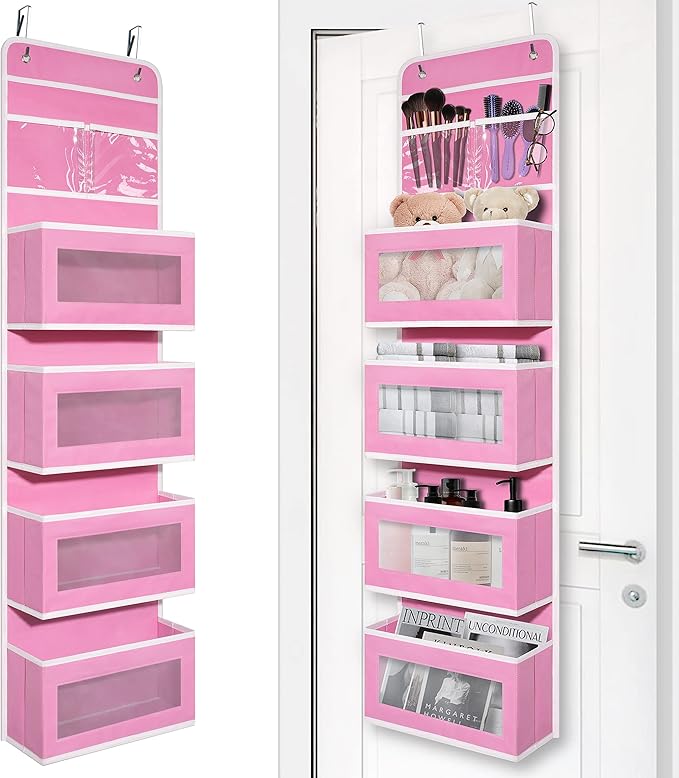 Giraffe Creation Over Door Organizer with 4 Large Capacity Pockets, Hanging Organizer Storage for Closet Bathroom Nursery ...