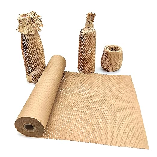 Honeycomb Packing Paper, 15" x 131' Packing Paper Substitute Alternative for Bubble Cushioning Wrap for Moving Shipping Pa...