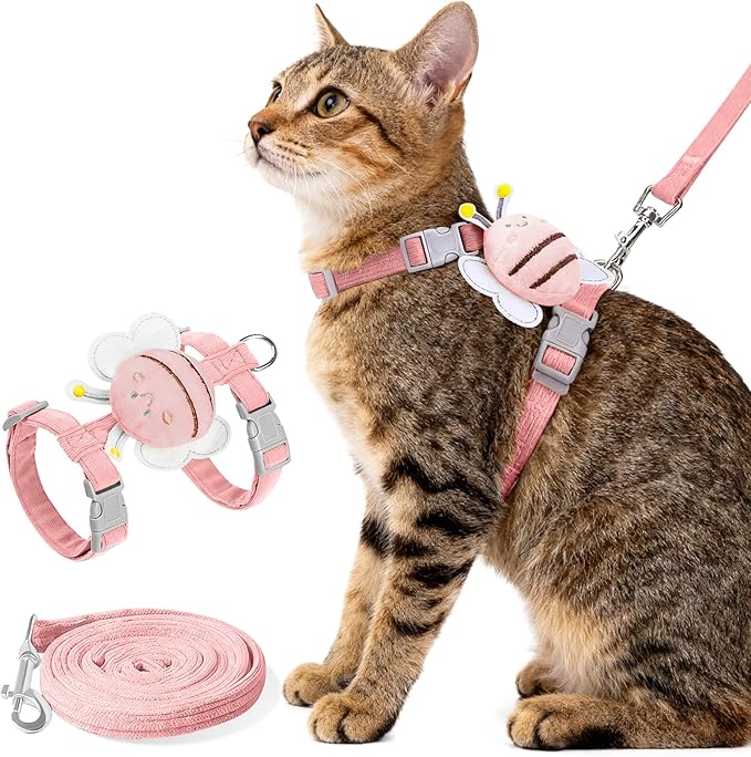 Cat Harness and Leash Set - Escape Proof Adjustable Soft Vest for Cats, Breathable Comfortable Kitten Harness for Outdoor ...