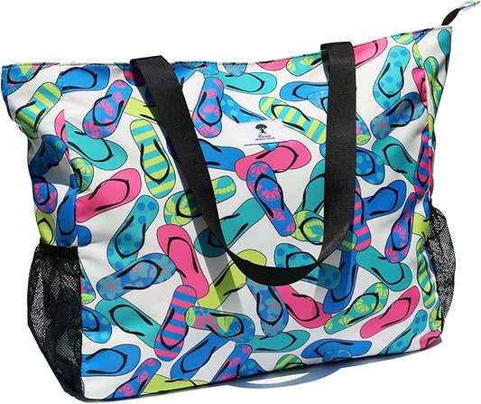 ESVAN Large Lightweight Water Resistant Beach Bag 20 Inch Womens Oversized Tote Bag for Gym, Beach, Travel, Pool, Yoga, Nurse