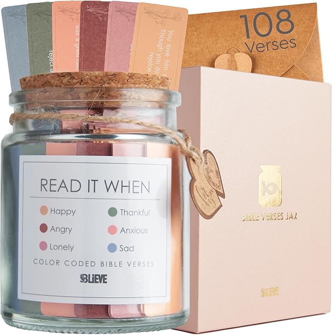BLIEVE- Read Me When Bible Verses Jar For Women, Mothers Day Gifts For Mom, Birthday Inspirational Christian Gift