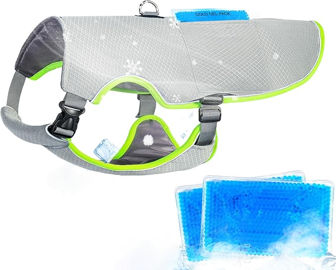 Mora Pets Dog Cooling Vest with Ice Packs, Reflective Adjustable Cooling Vest for Dogs with Leash Ring for Hot Weather Coo...