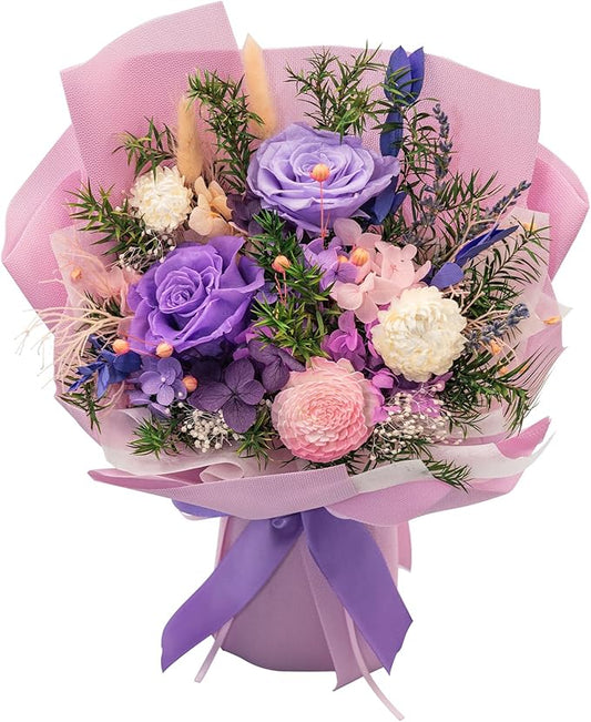 HUACHIPLUS Forever Flower Gifts for Her: Romantic Mothers Day Flowers for Mom Wife Girlfriend Grandma-Preserved Rose Bouqu...